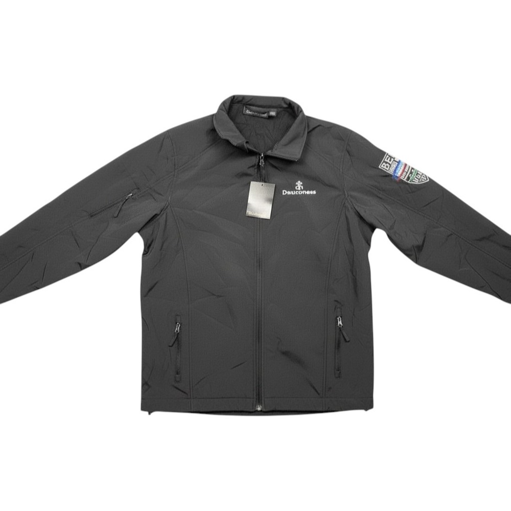Dunbrooke Jacket Mens XL Black Deaconess Hospital Soft Shell Fleece Lined Zip Up